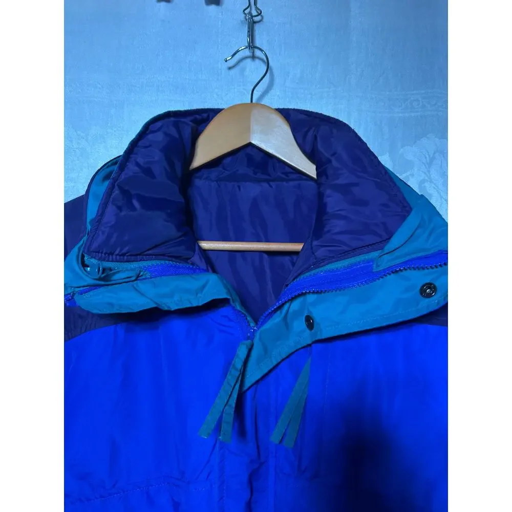 VTG Columbia Coat Large Blue Purple Gizmo Radial Sleeve Reversible Zip in Liner